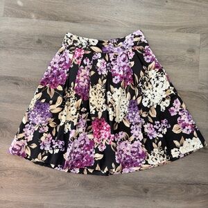 White House Black Market Floral A-Line Skirt